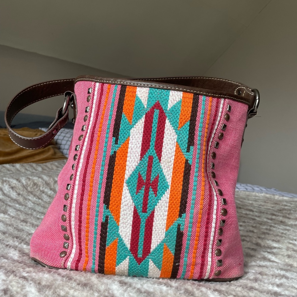 Montana West Purse | Pink, Aztec Print, Western Style, Stud Detail